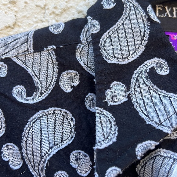 Jimi Hendrix Experience Black Silver Paisley Button up Shirt Men's Size S - Picture 7 of 10